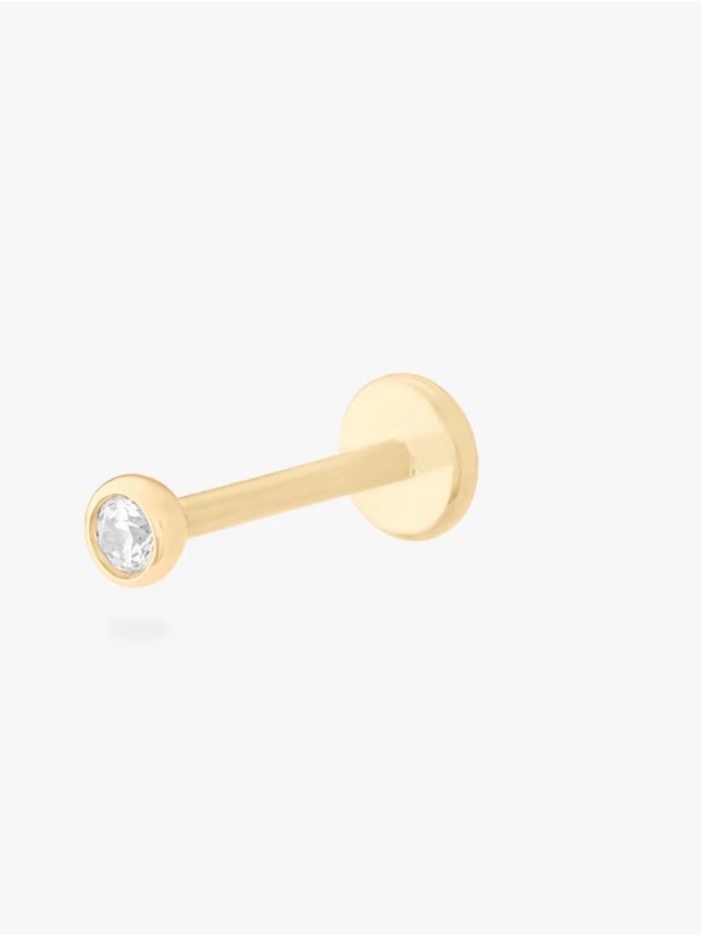 STUDS 14k Cubic Zirconia Bezel Flatback